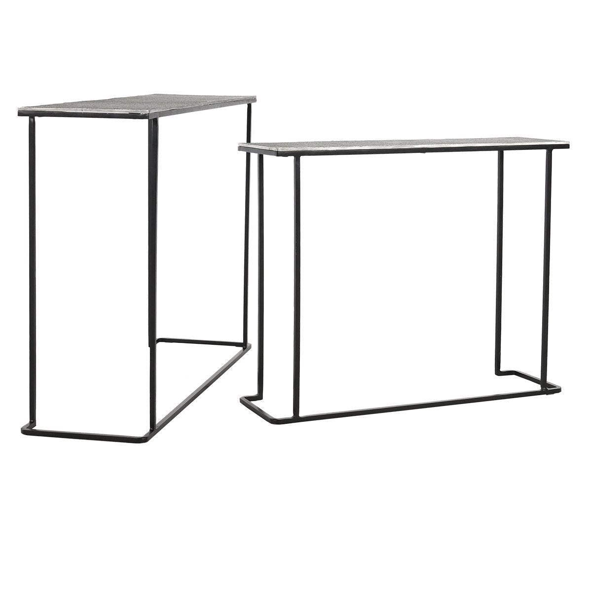Jonah Aluminum Rectangle Console Tables Set of 2