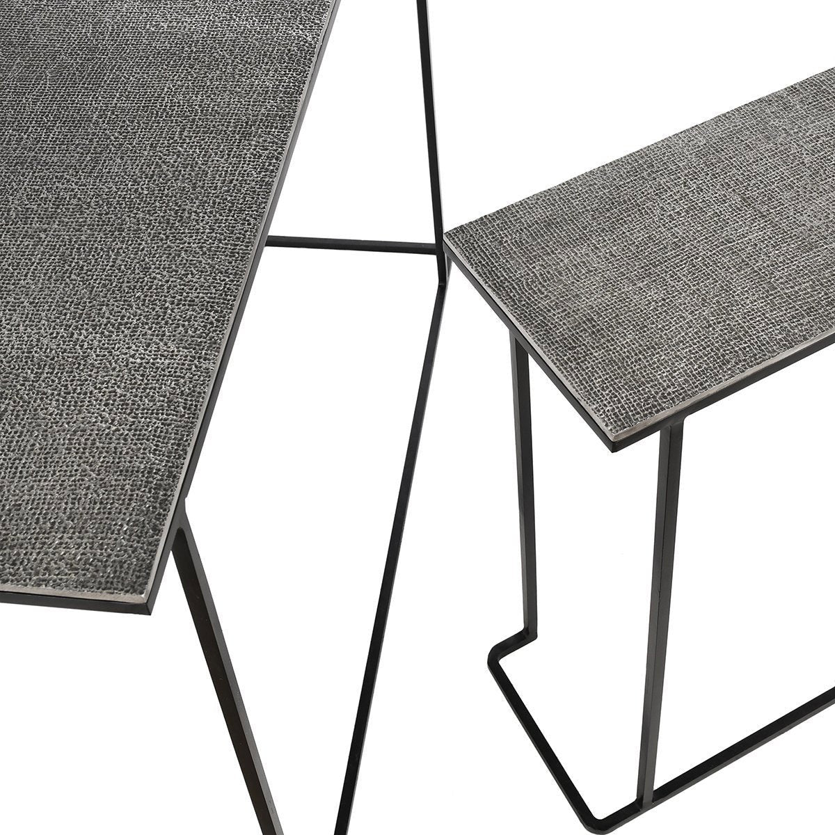 Jonah Aluminum Rectangle Console Tables Set of 2