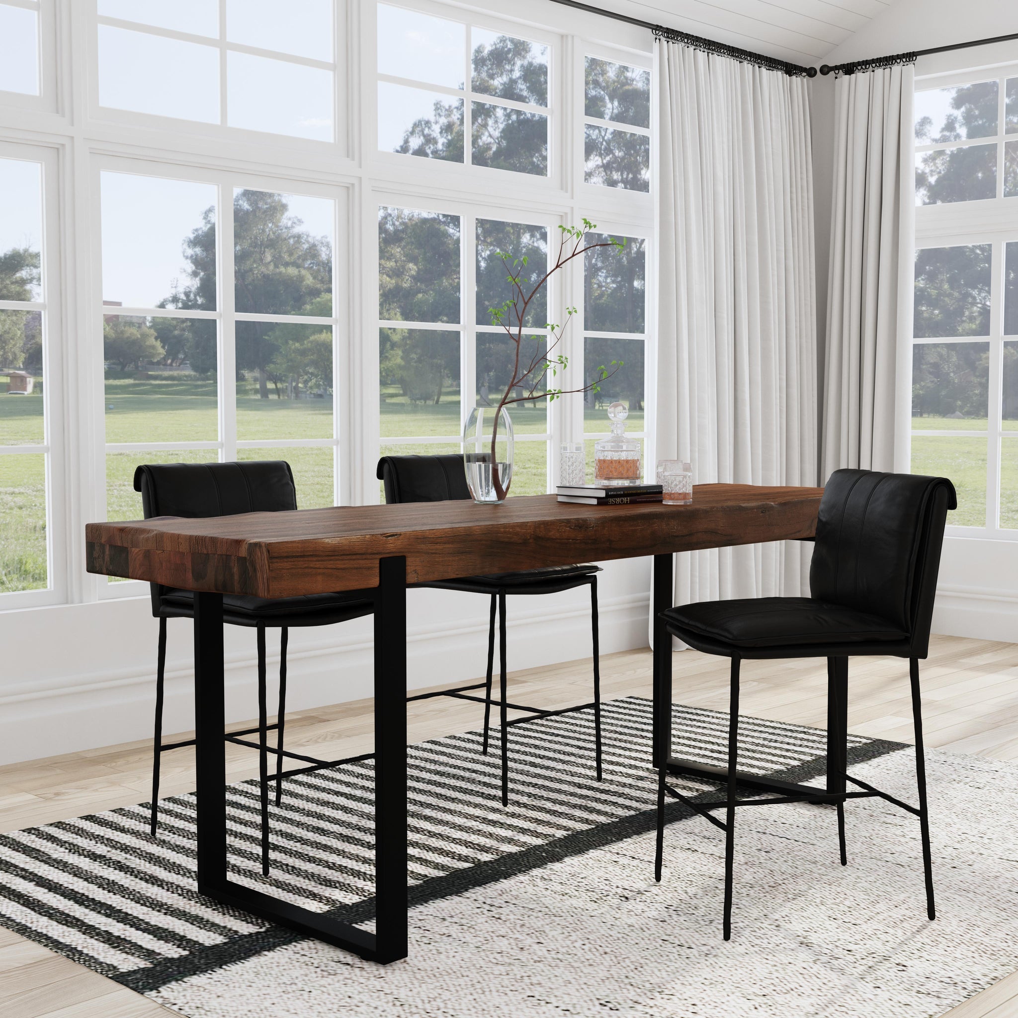 Duarte Counter Table - Rustic Brown - Reclaimed Brown