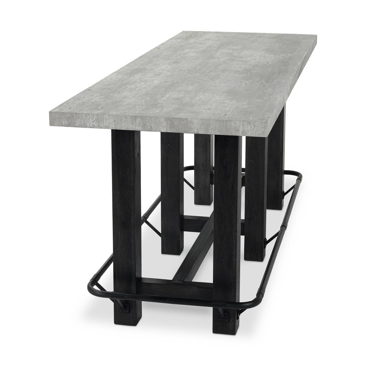 Ojai Concrete/Solid Wood Rectangle Counter Table