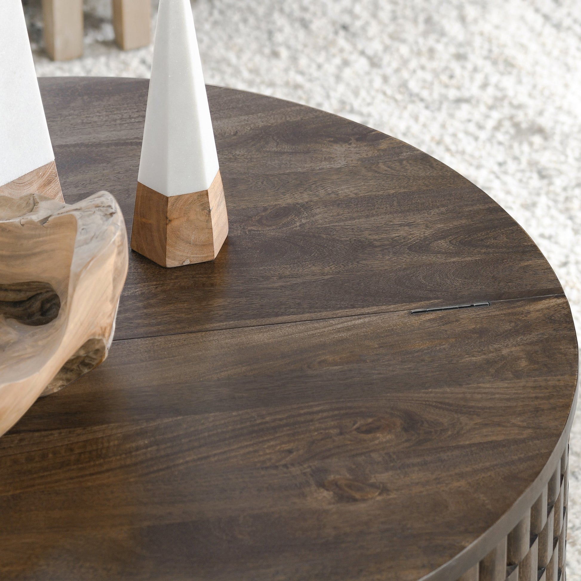 Norwood Coffee Table with Casters - Bark Brown