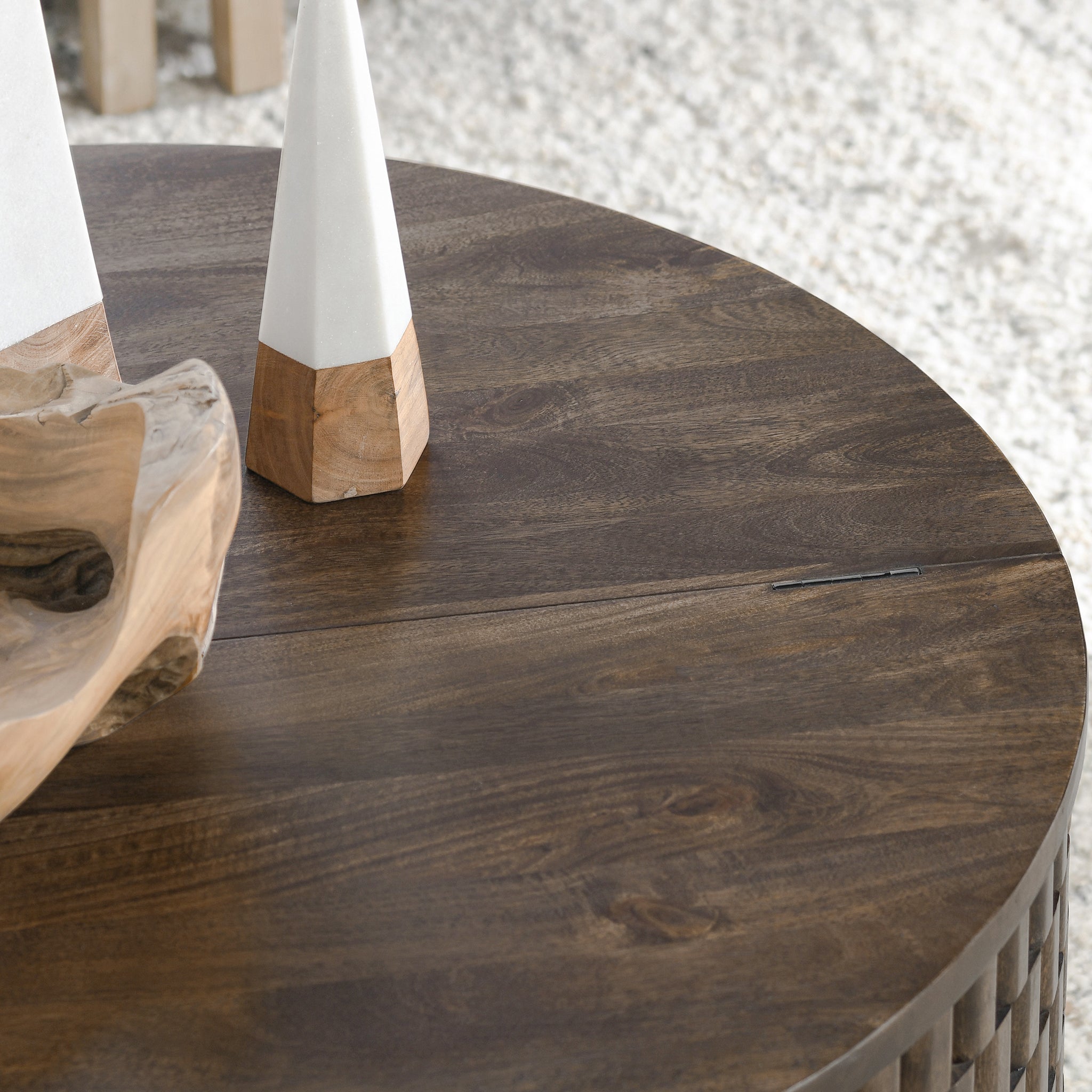 Norwood Coffee Table with Casters - Bark Brown