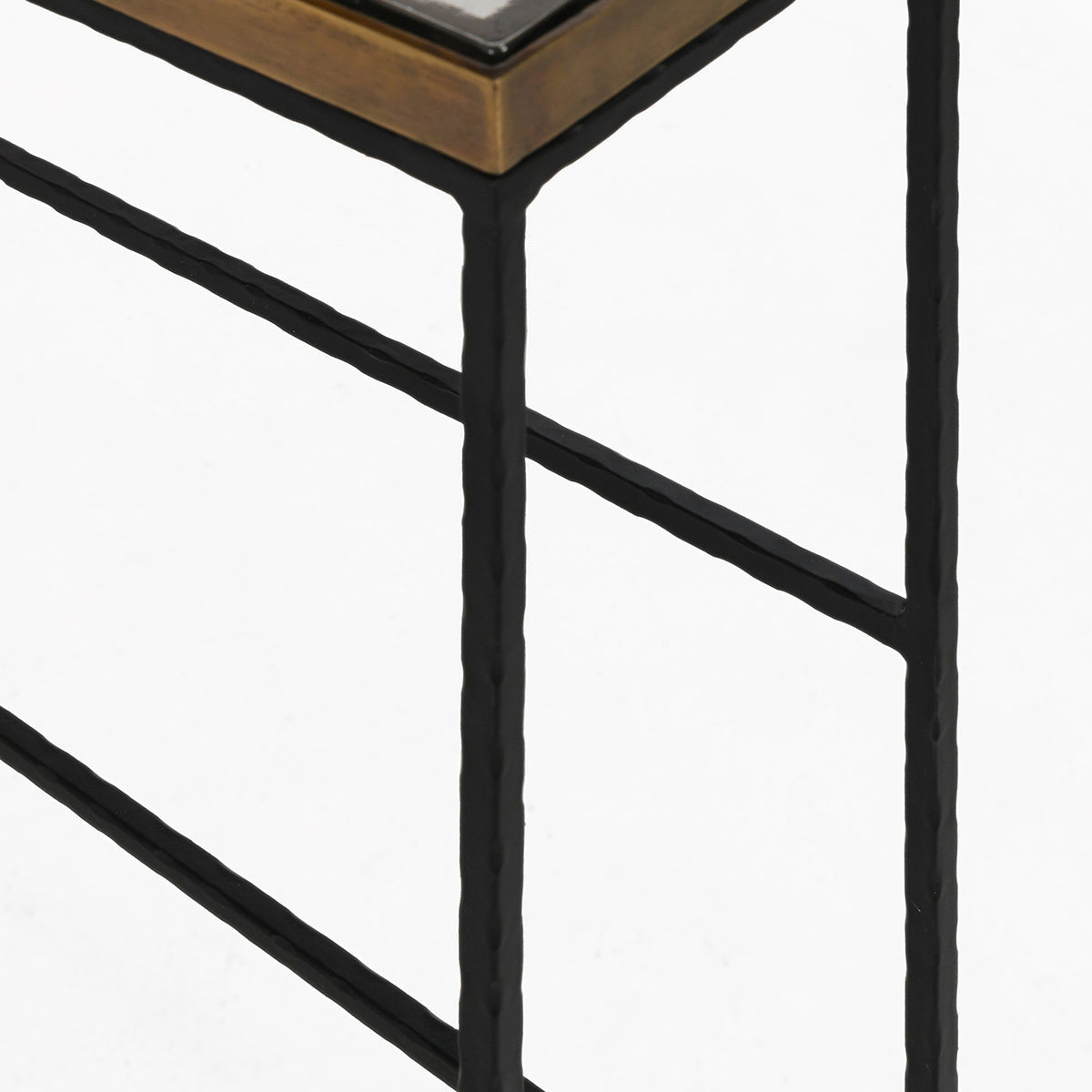 Harrison Glass/Aluminum Rectangle Console Tables Set of 2