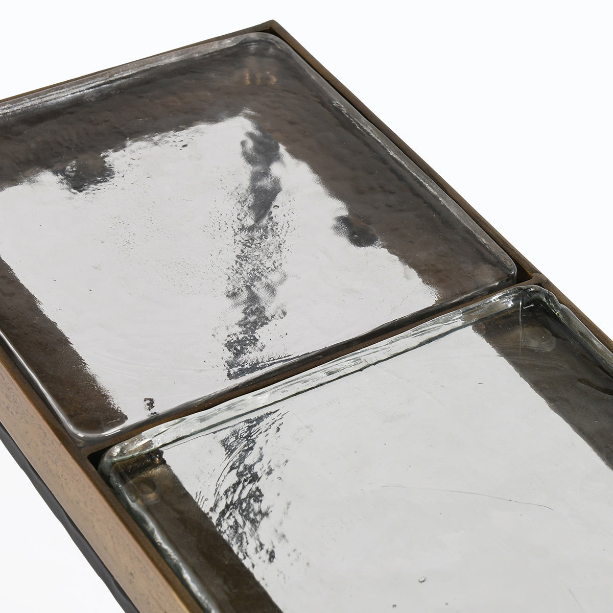 Harrison Glass/Aluminum Rectangle Console Tables Set of 2