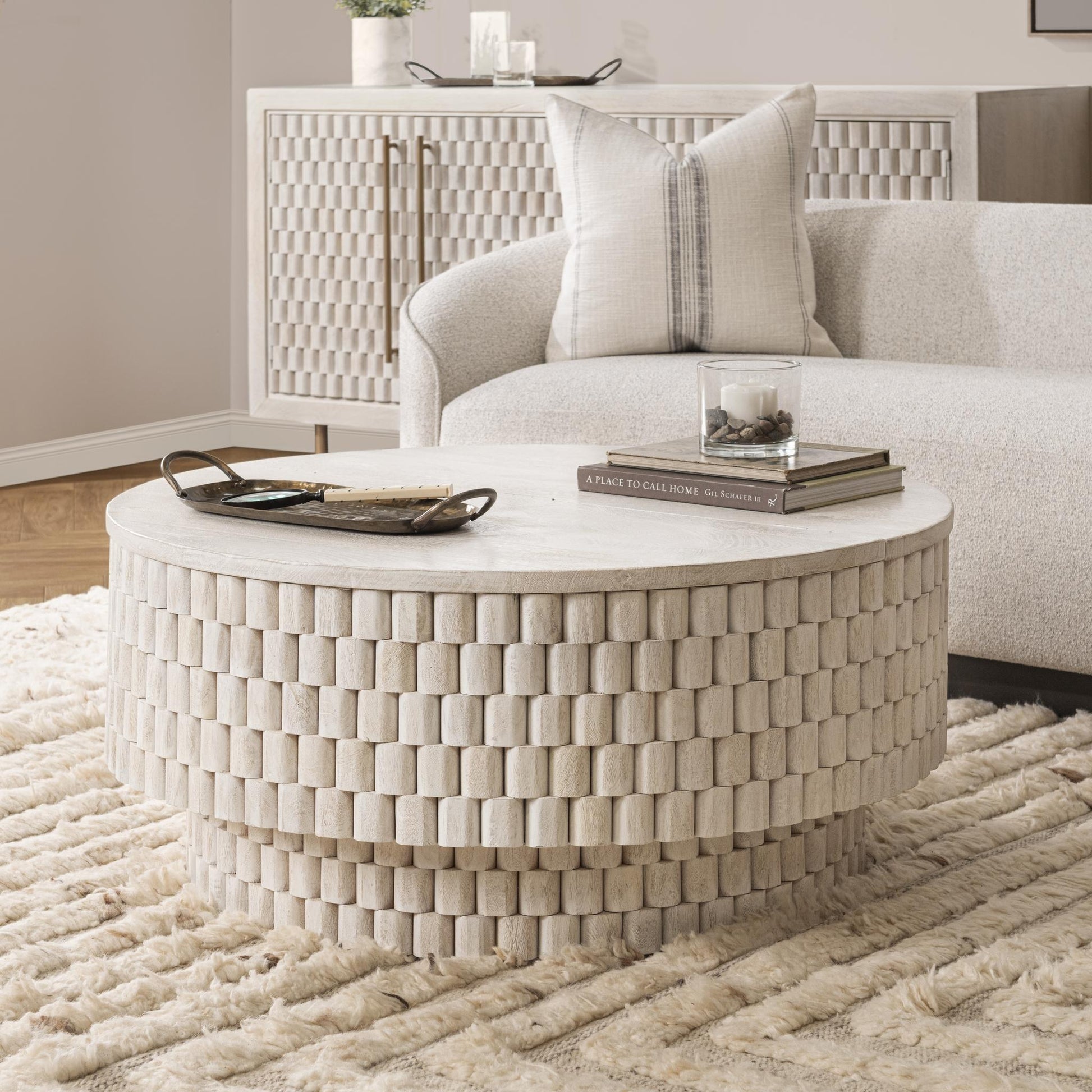 Norwood Coffee Table with Casters - Bark Brown
