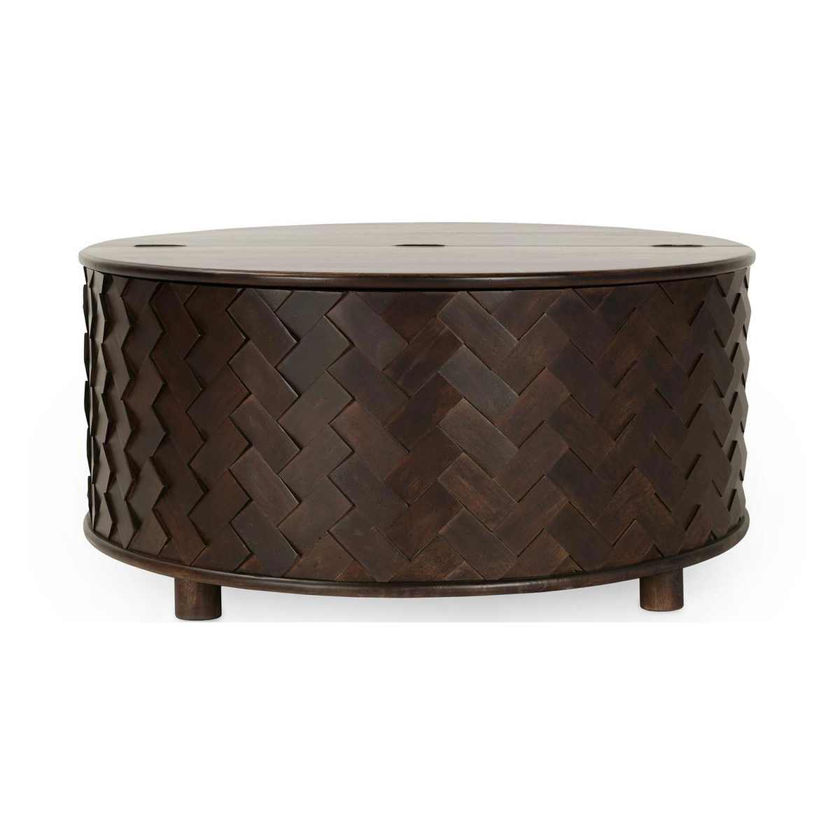 Shira Solid Wood Round Storage Coffee Table