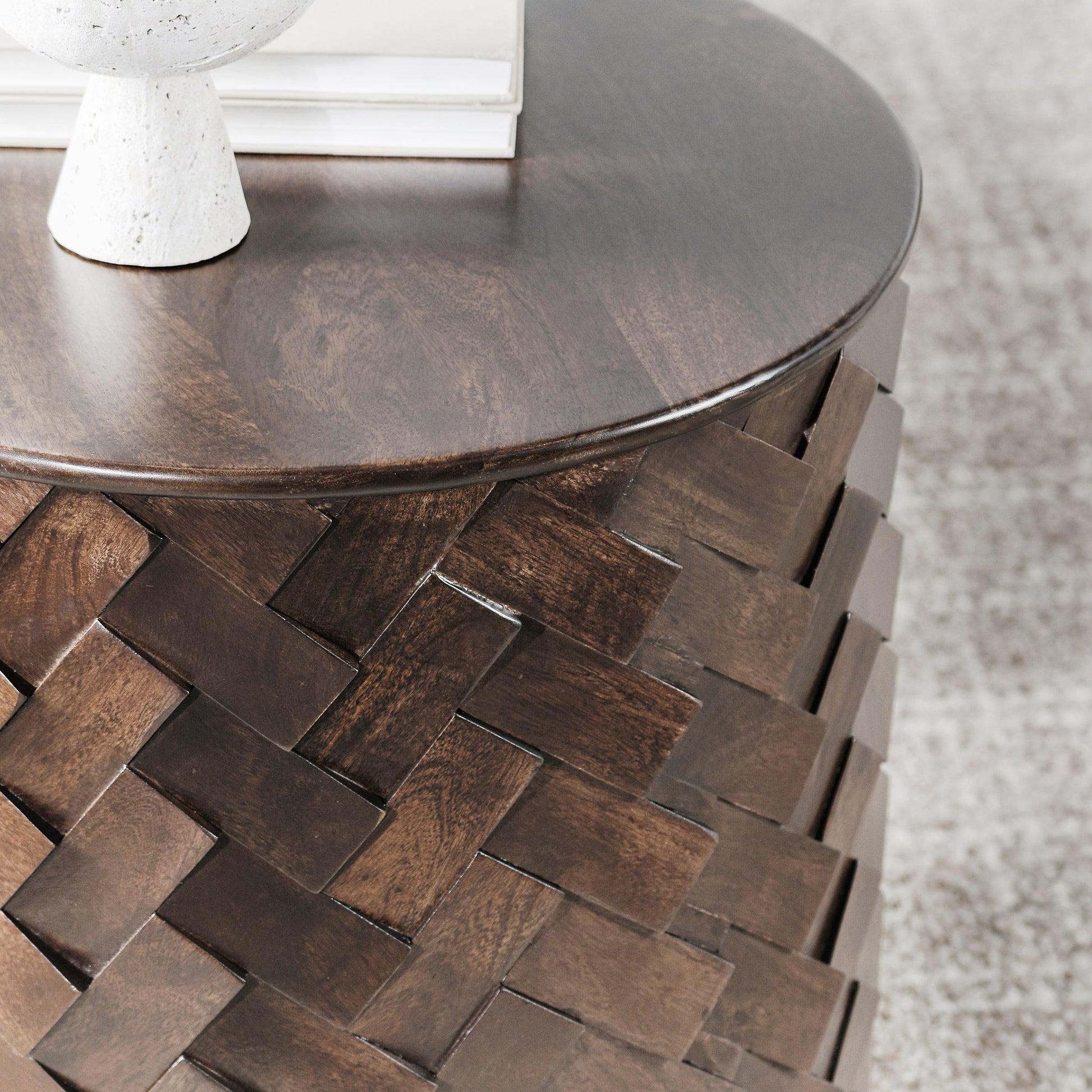 Shira End Table - Kona Brown - Grey