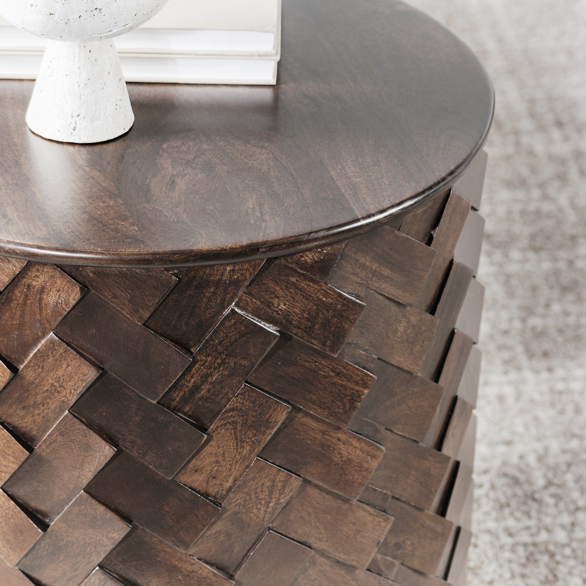 Shira End Table - Kona Brown - Grey