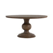 Luna Brown Solid Wood Round Pedestal Dining Table 60"