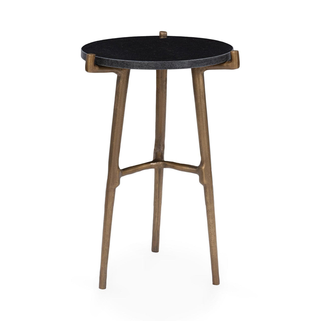 Halley Black Marble Round Accent Table