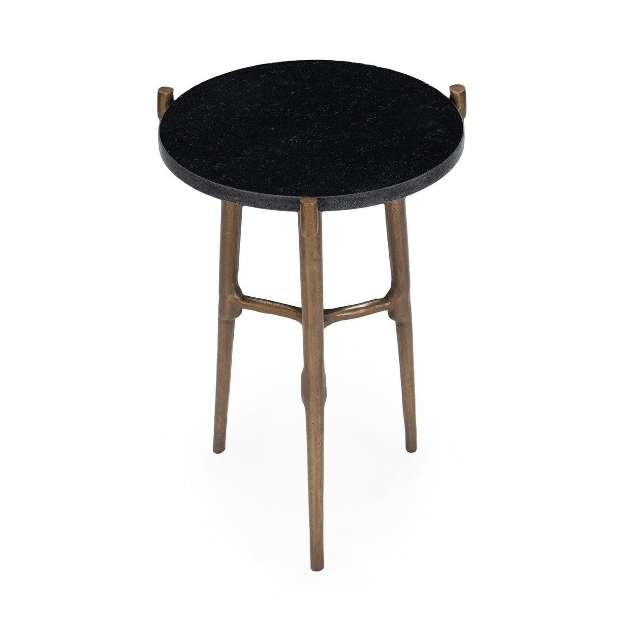 Halley Black Marble Round Accent Table
