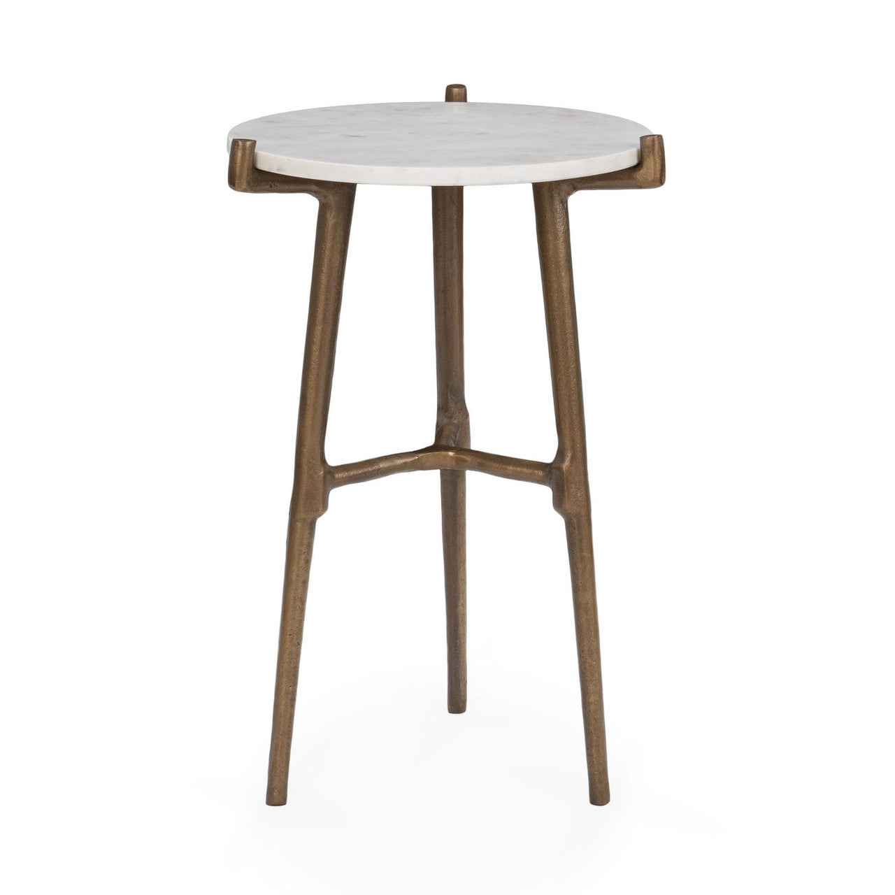 Halley White Marble Round Accent Table