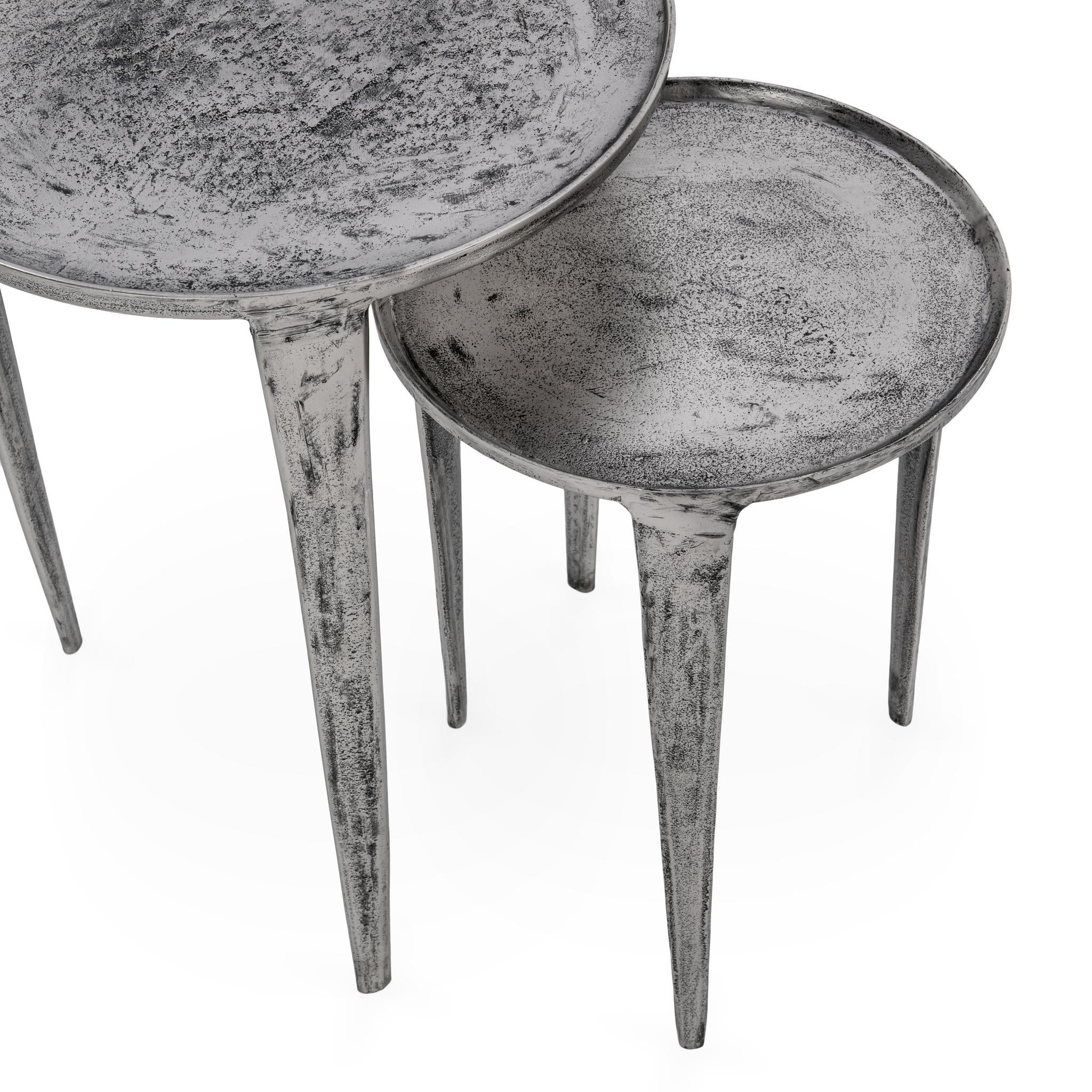 Elinor Nesting Accent Tables , Set of 2 - Antique Nickel
