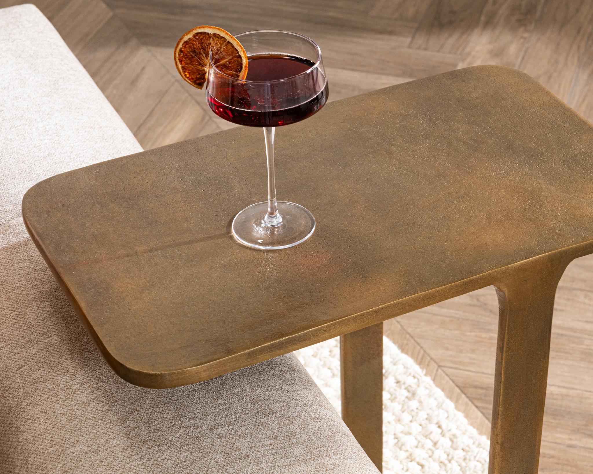 Geanna Accent Table - Antique Brass