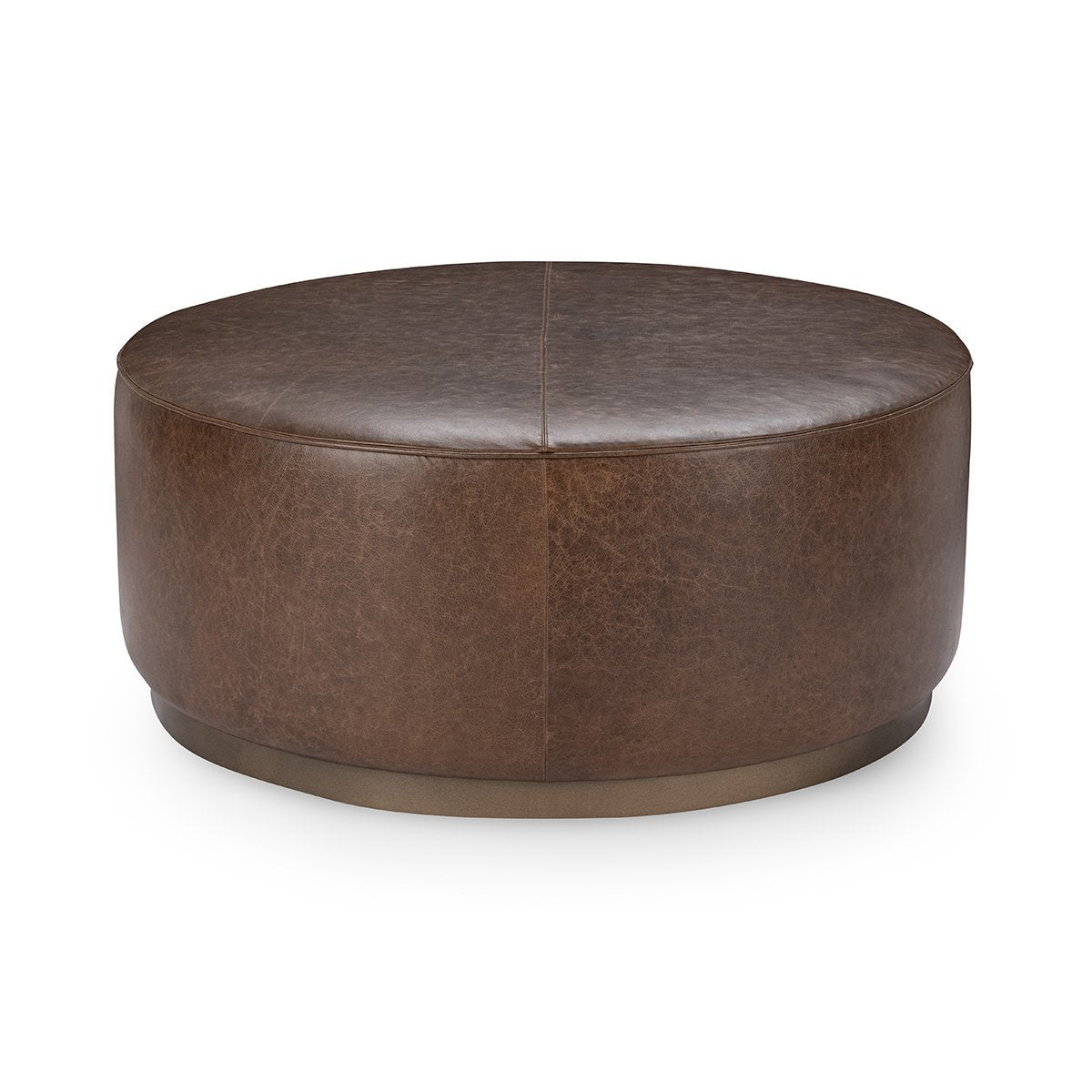 Clair Round Ottoman - Cocoa Brown - Dark Brown