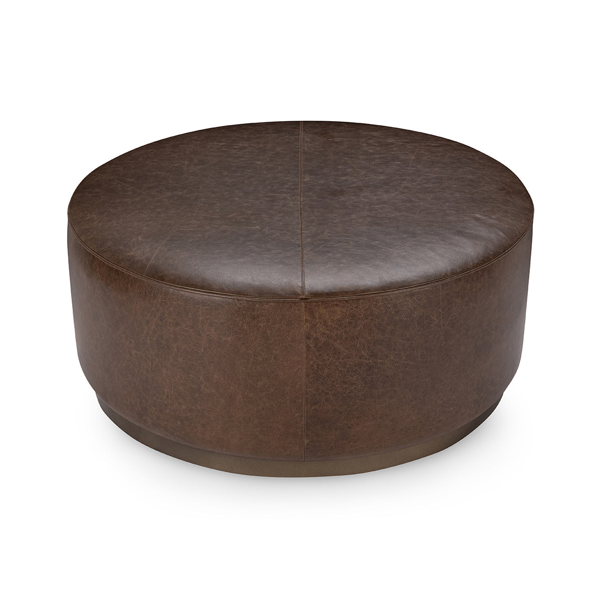 Clair Round Ottoman - Cocoa Brown - Dark Brown