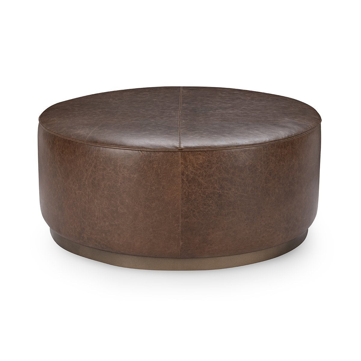 Clair Leather Round Coffee Table