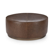 Clair Leather Round Coffee Table