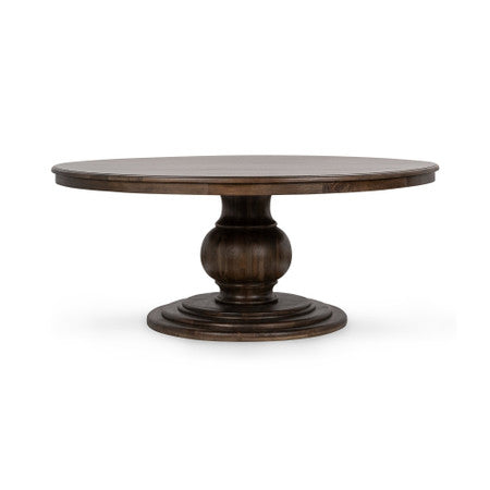 Amsterdam Solid Wood Round Pedestal Dining Table  72"