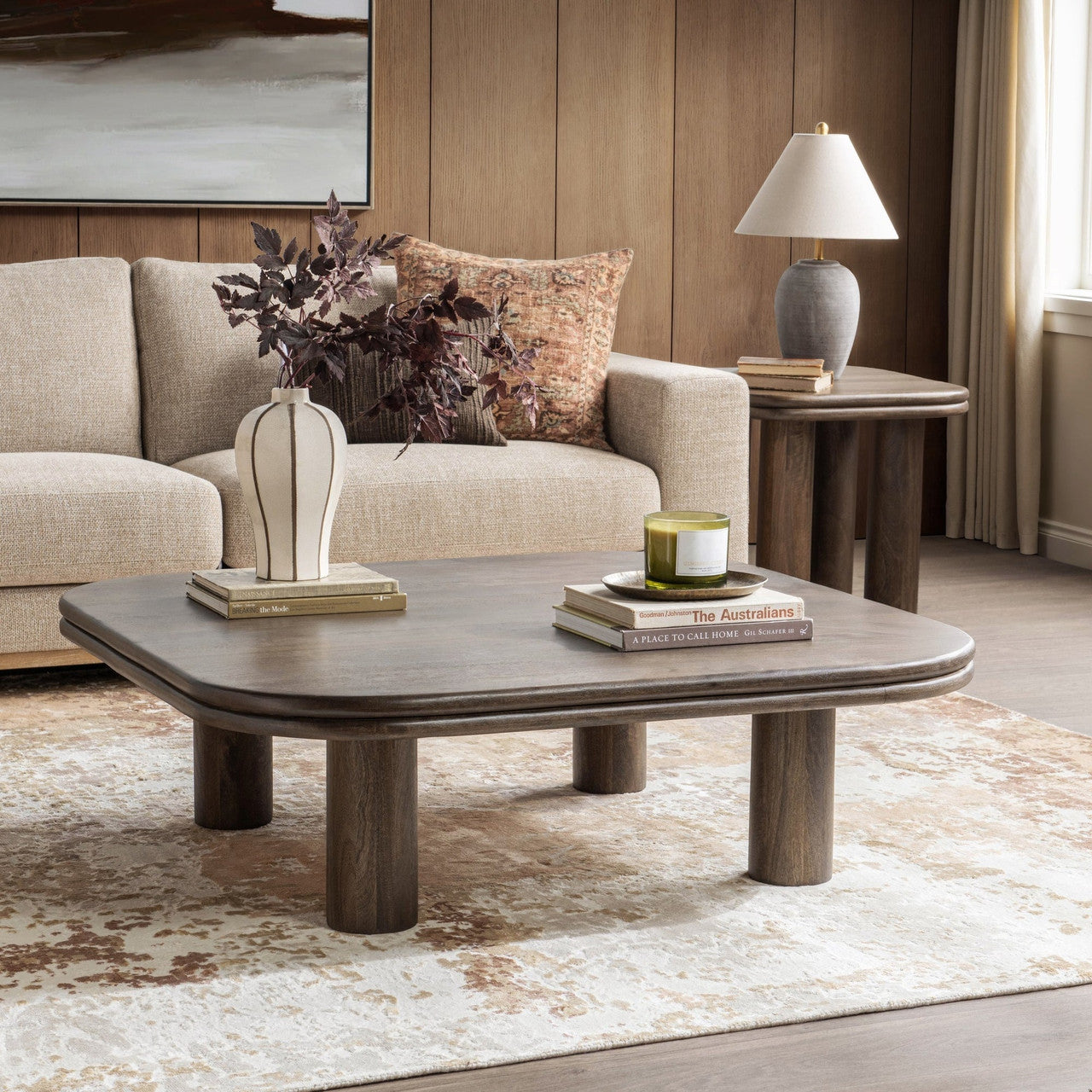 Miranda Square Coffee Table - Cocoa Brown | Zin Home – zinhome