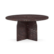 Reilly Marble Round Coffee Table - Merlot