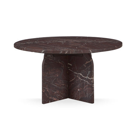 Reilly Marble Round Coffee Table - Merlot