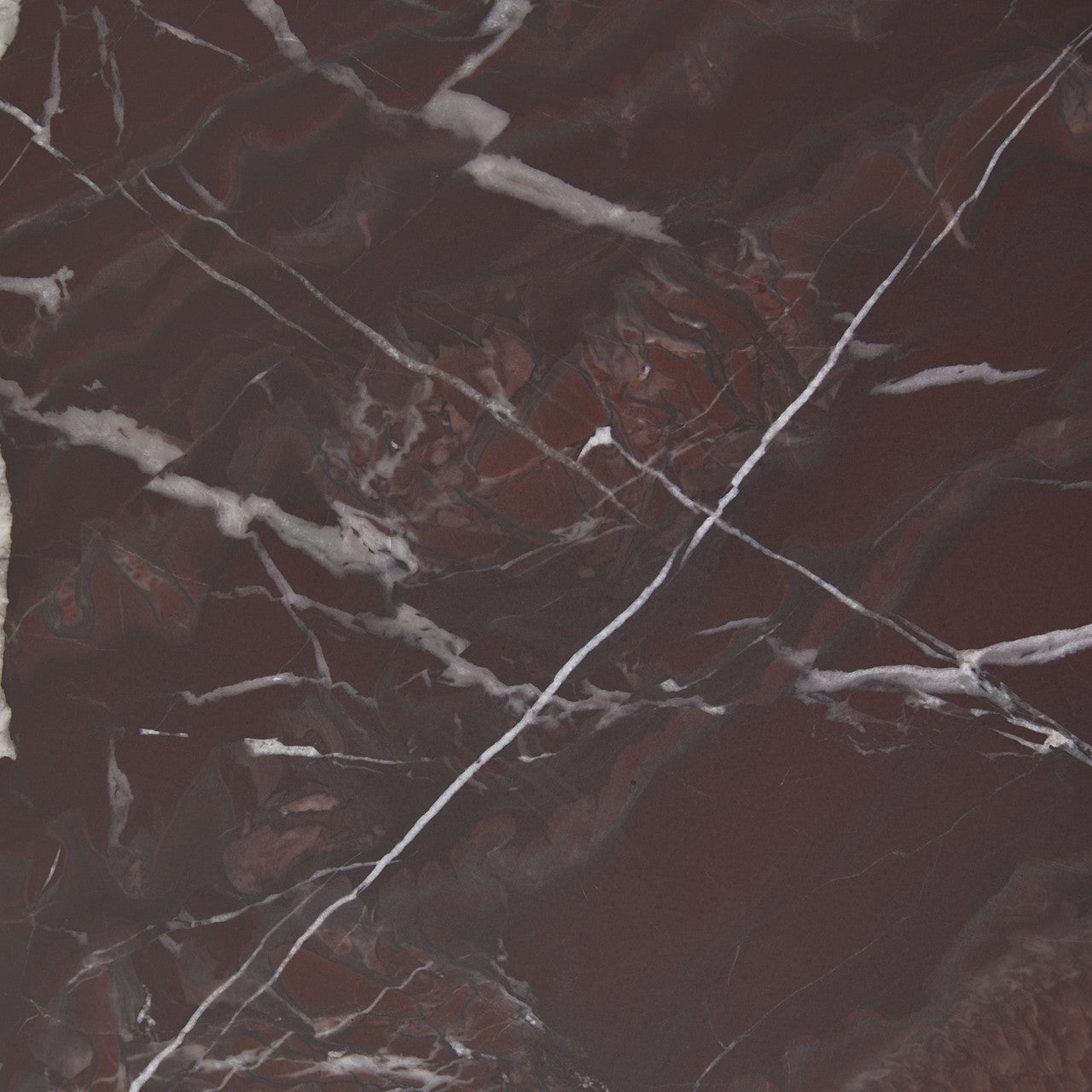 Reilly Marble Round Coffee Table - Merlot
