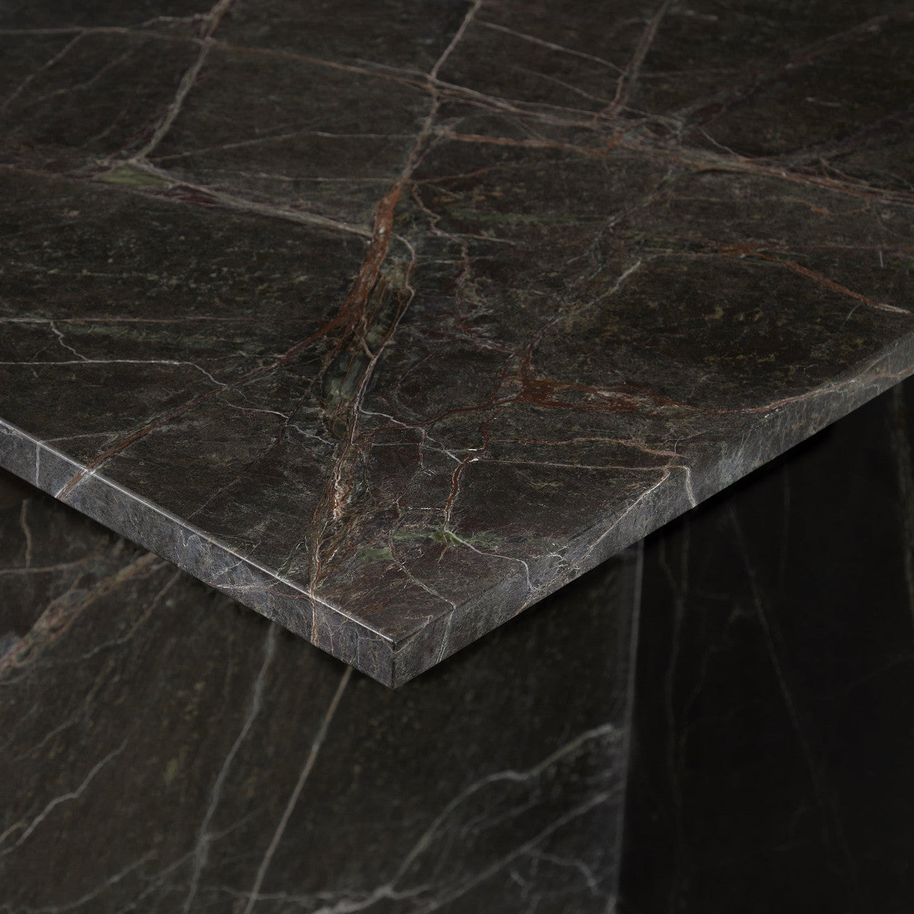 Bexly Marble Square End Table - Green
