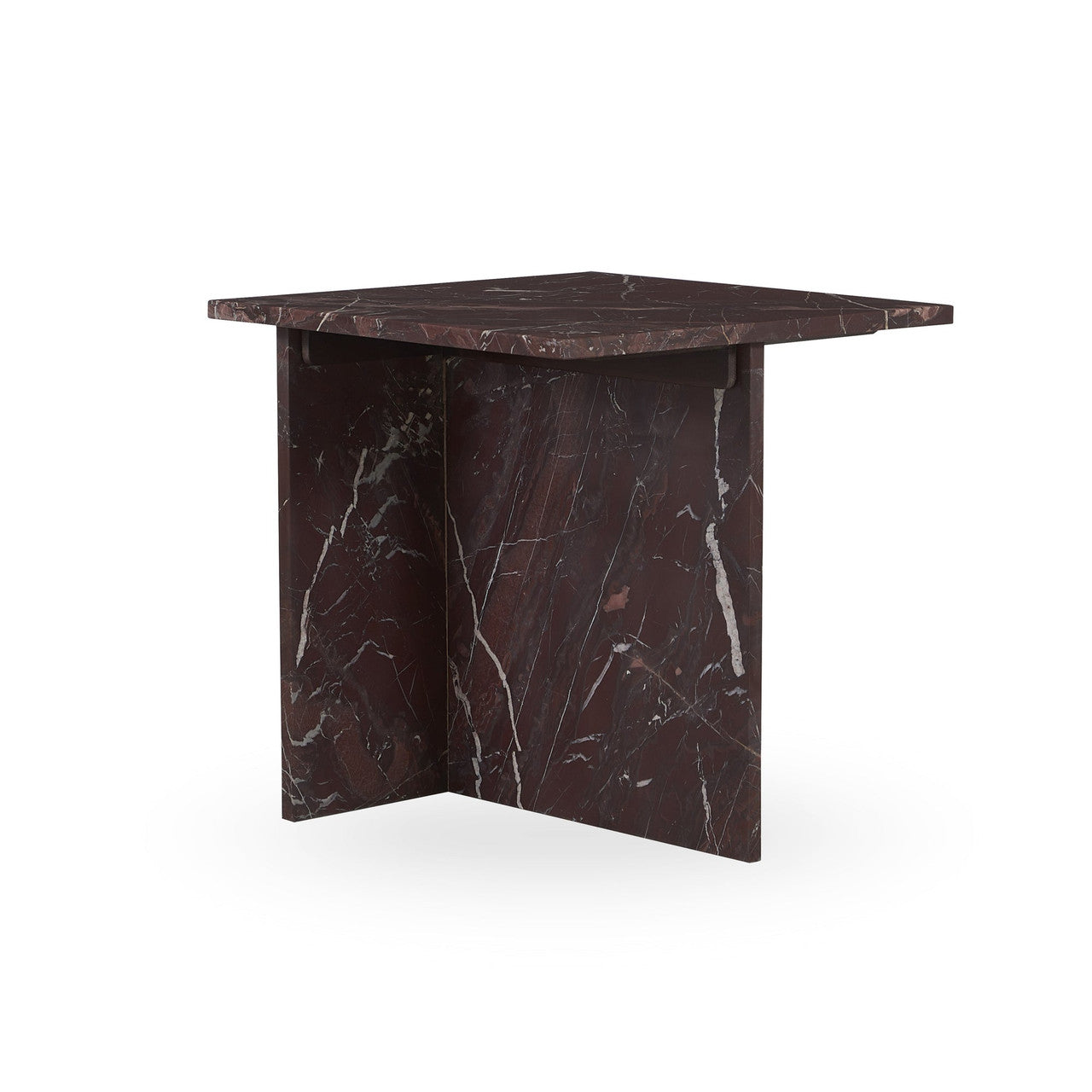 Bexly Marble Square End Table - Red