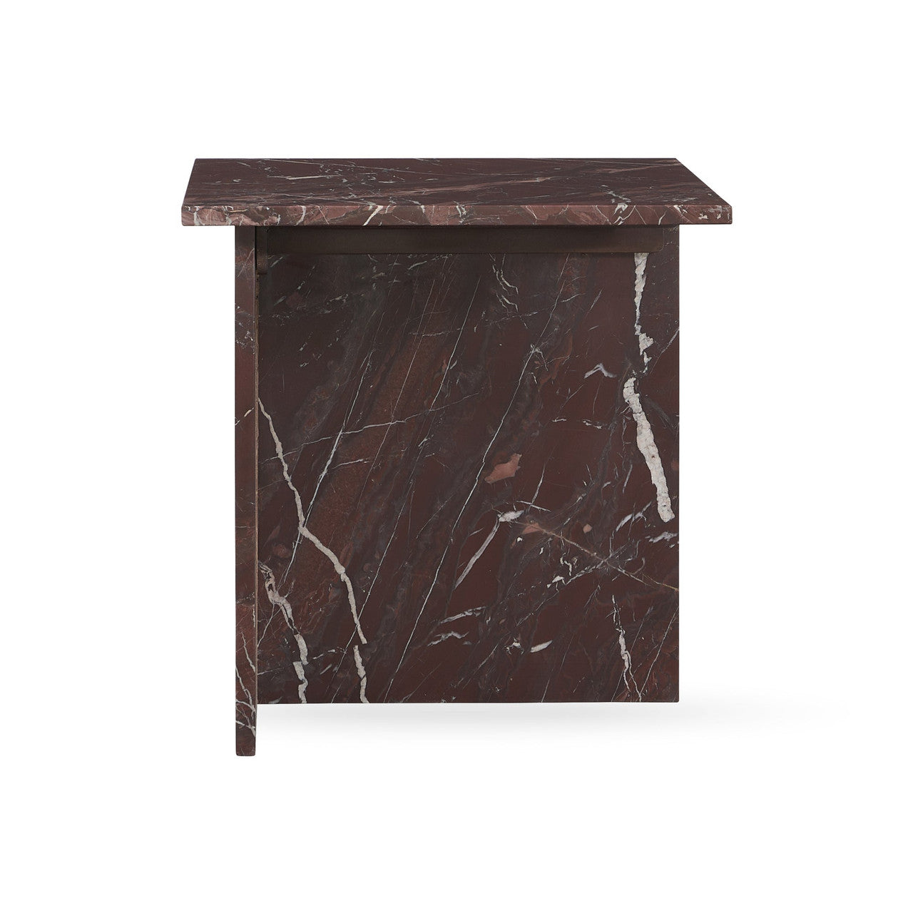 Bexly Marble Square End Table - Red