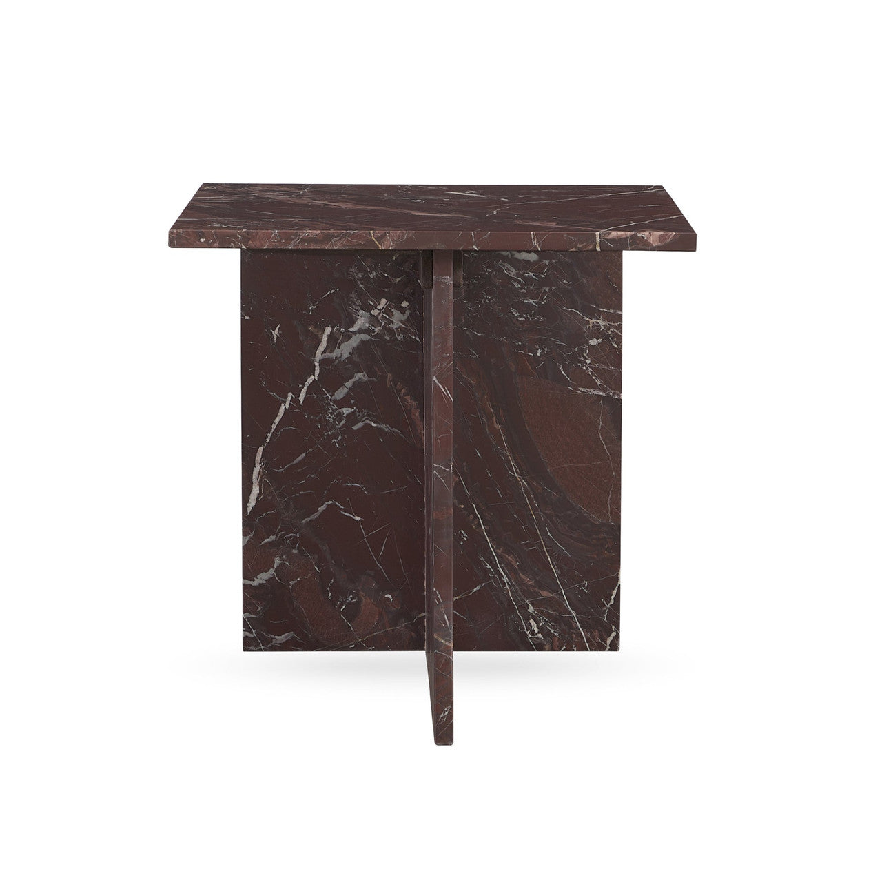 Bexly Marble Square End Table - Red