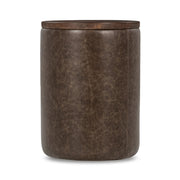 Andra Leather Round Accent Table
