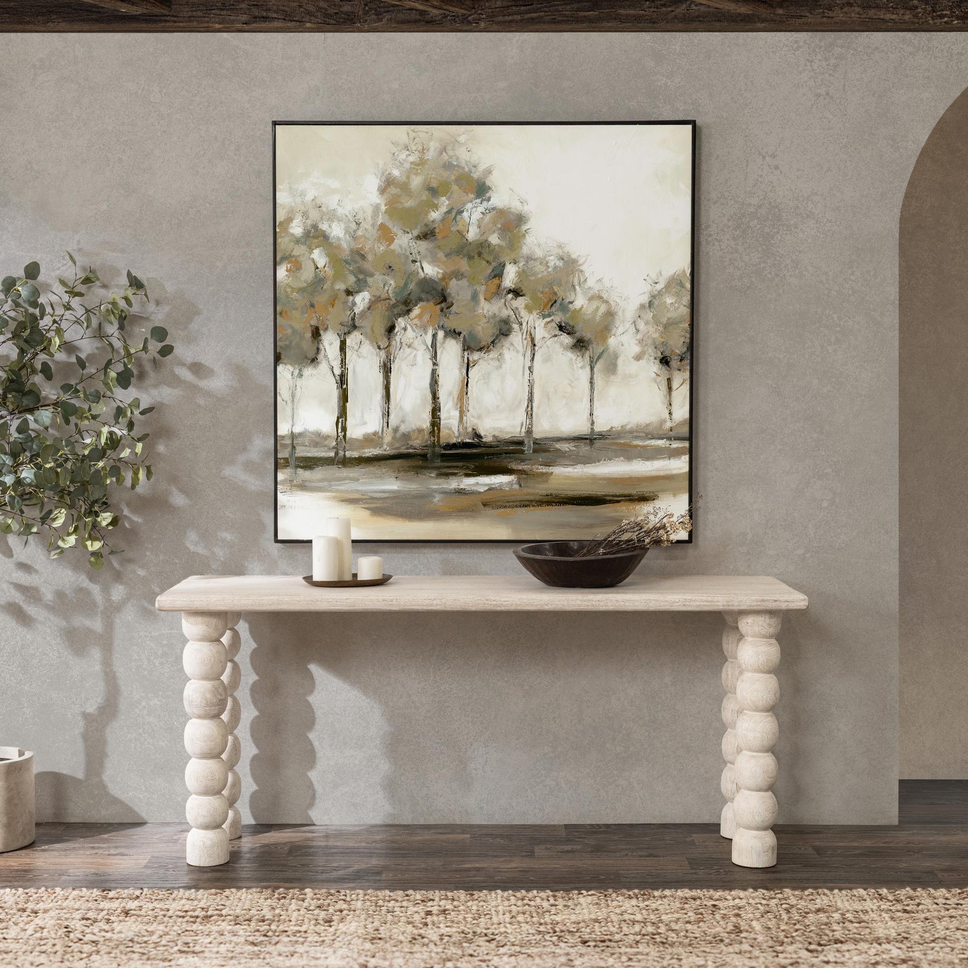 Adir Console Table - Cream - White Washed