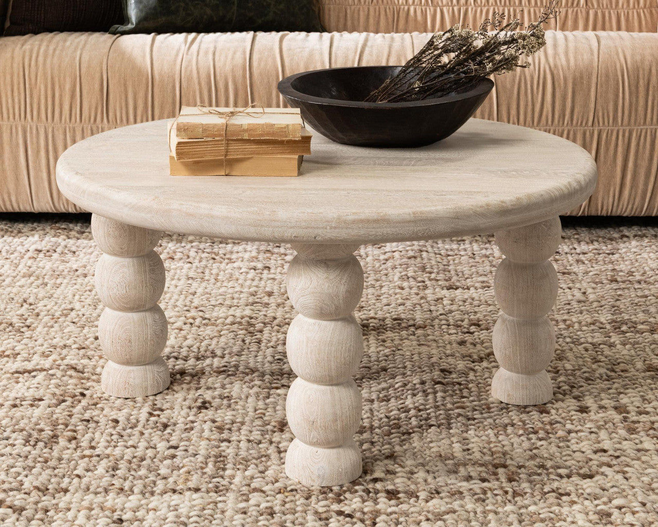 Adir Solid Wood Round Coffee Table