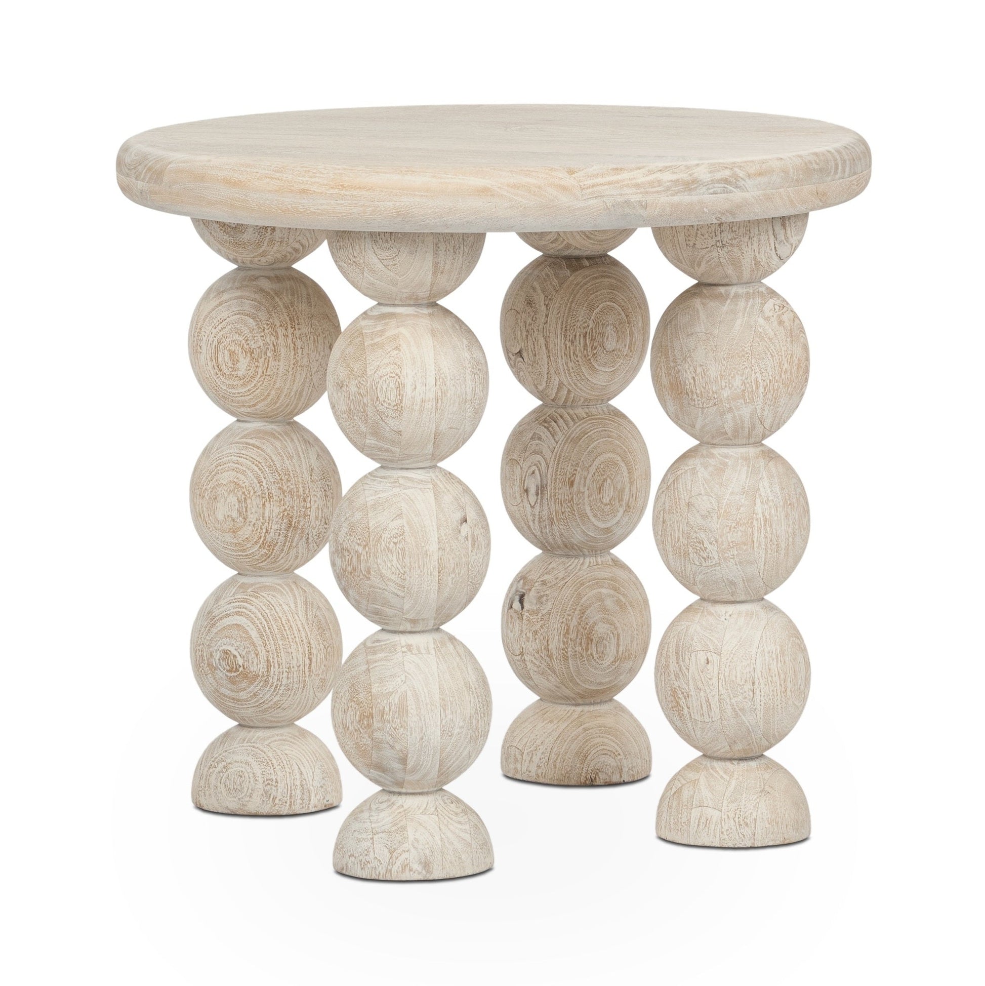 Adir End Table - Cream - White Washed