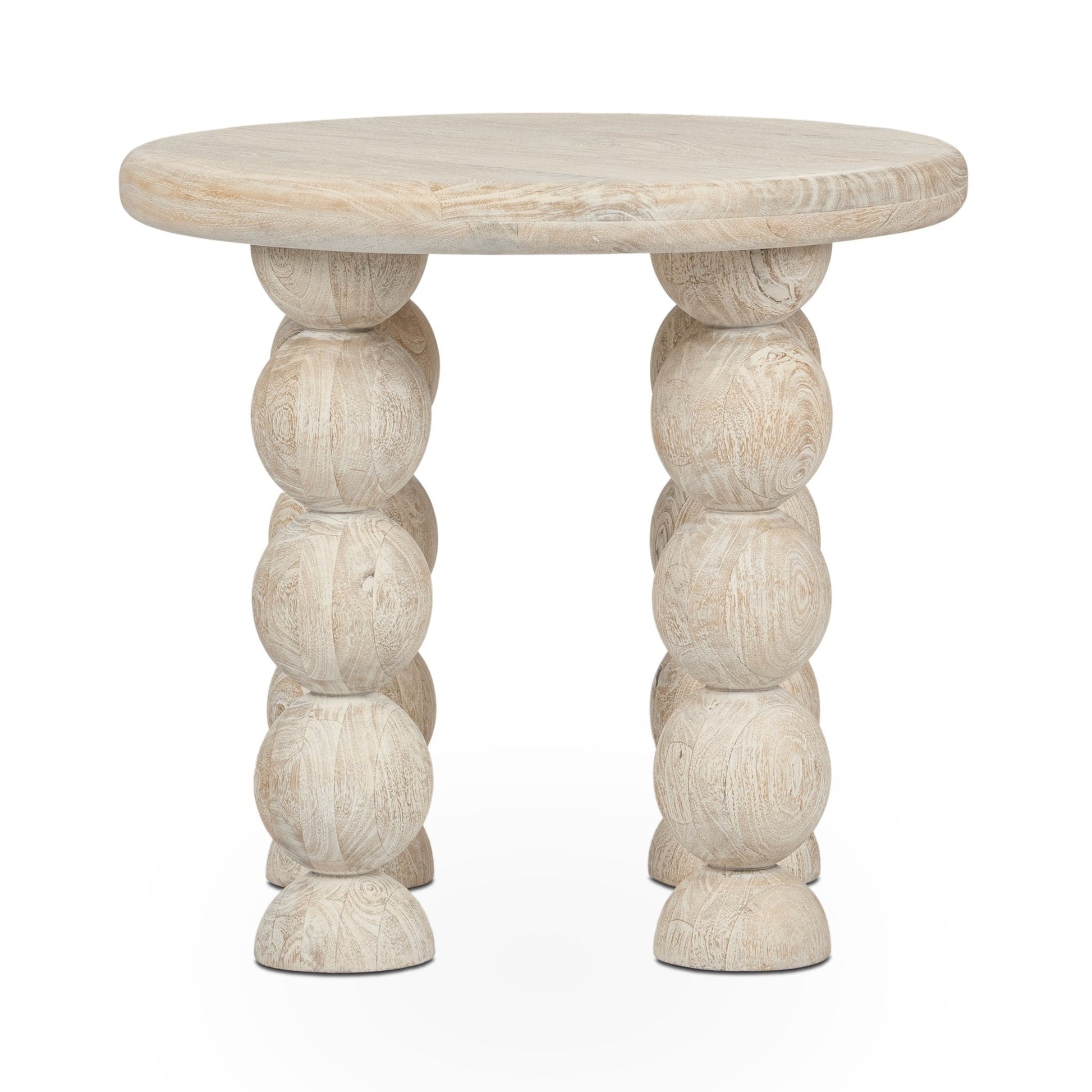 Adir End Table - Cream - White Washed