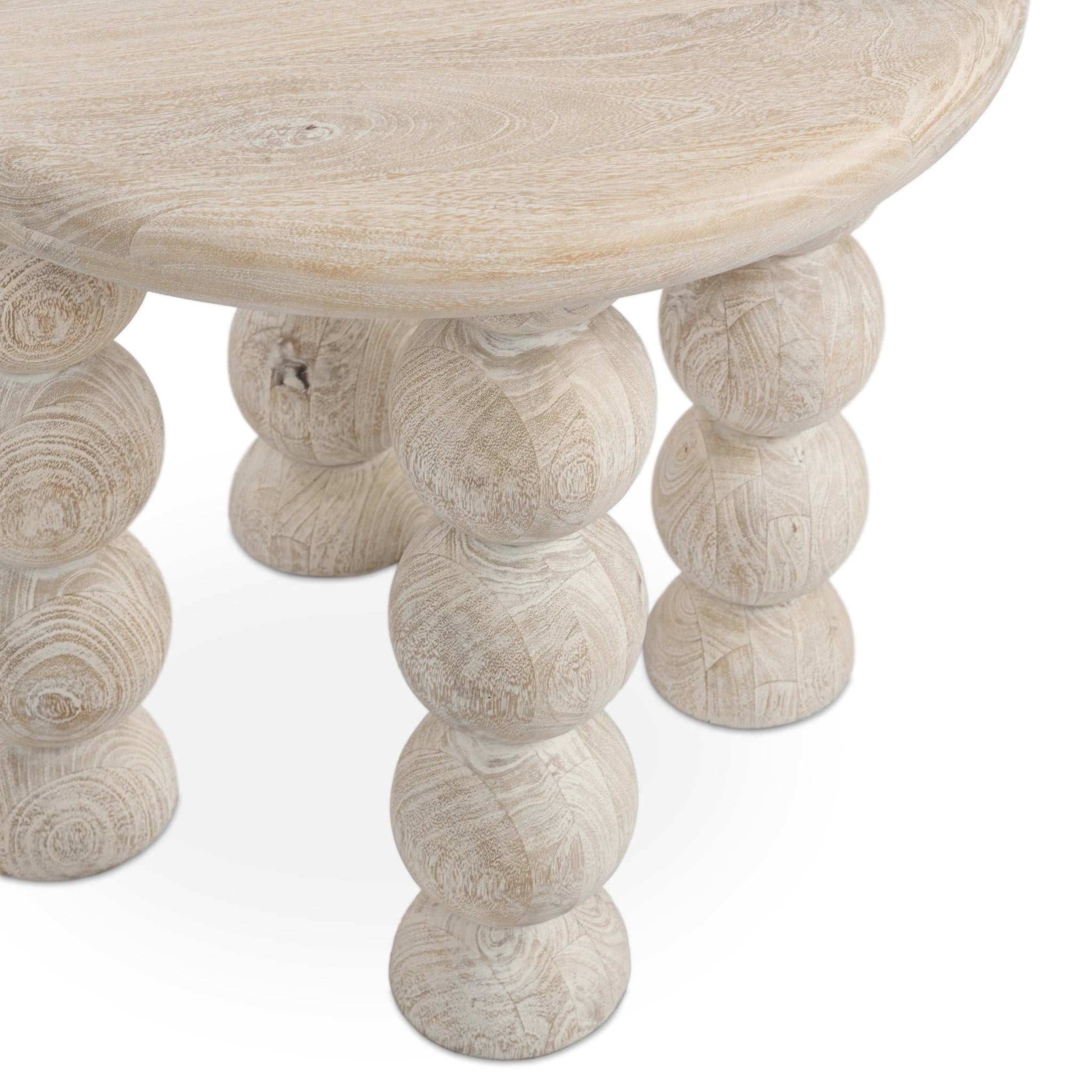 Adir End Table - Cream - White Washed