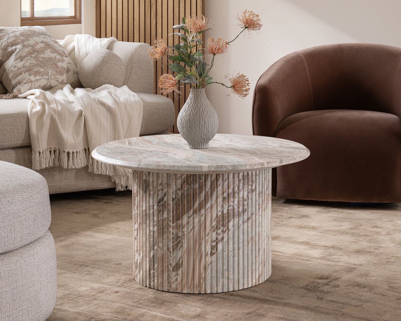 Nordens Marble Round Coffee Table