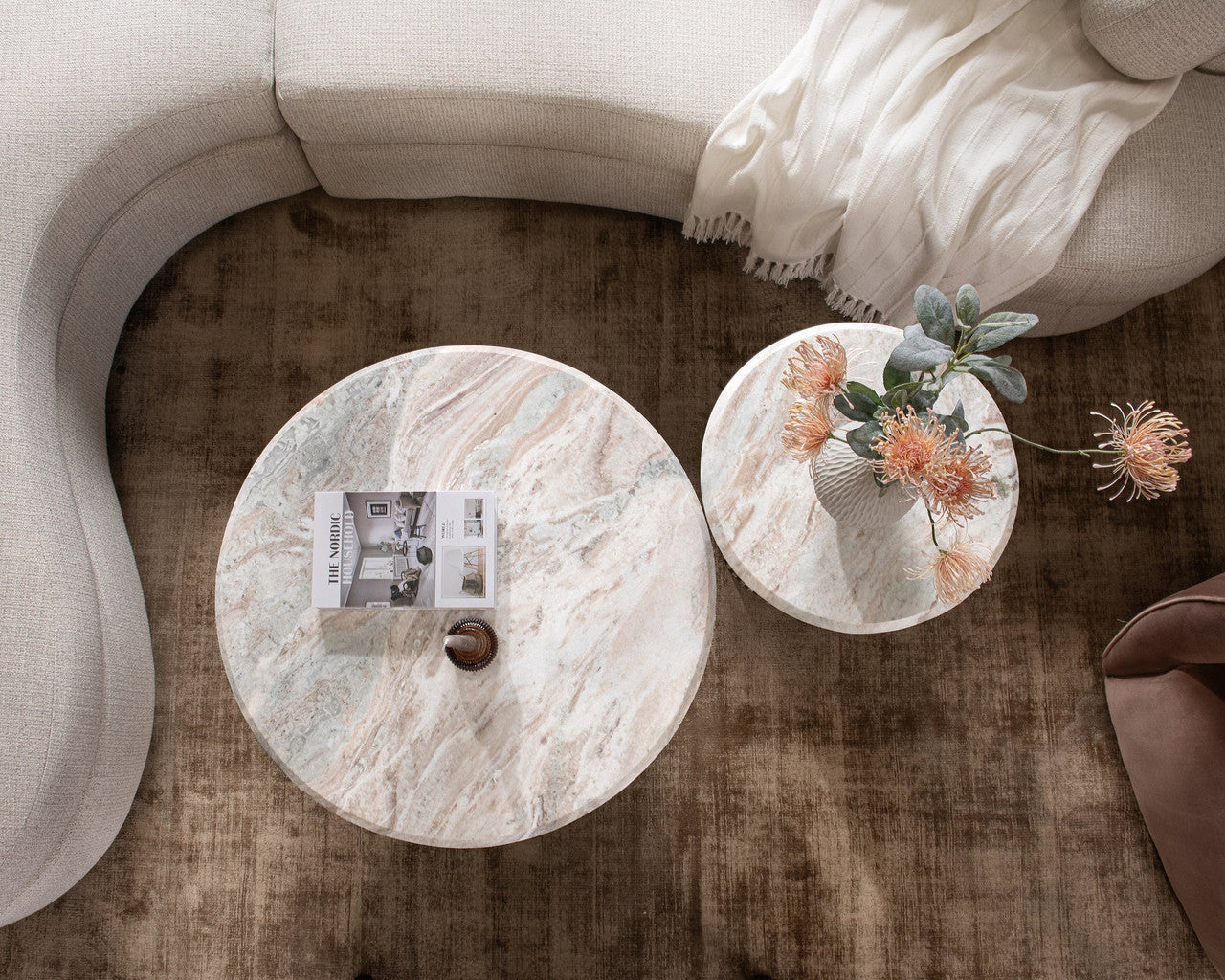 Nordens Marble Round Coffee Table