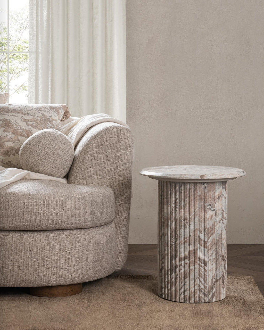 Nordens Marble Round End Table