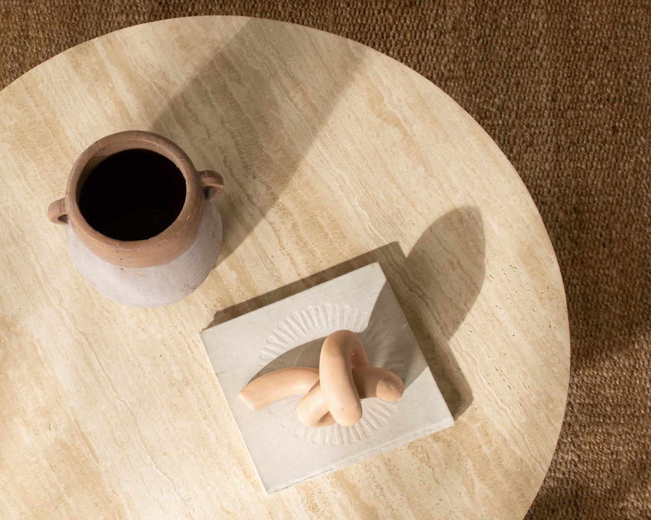 Idella Travertine Round Coffee Table