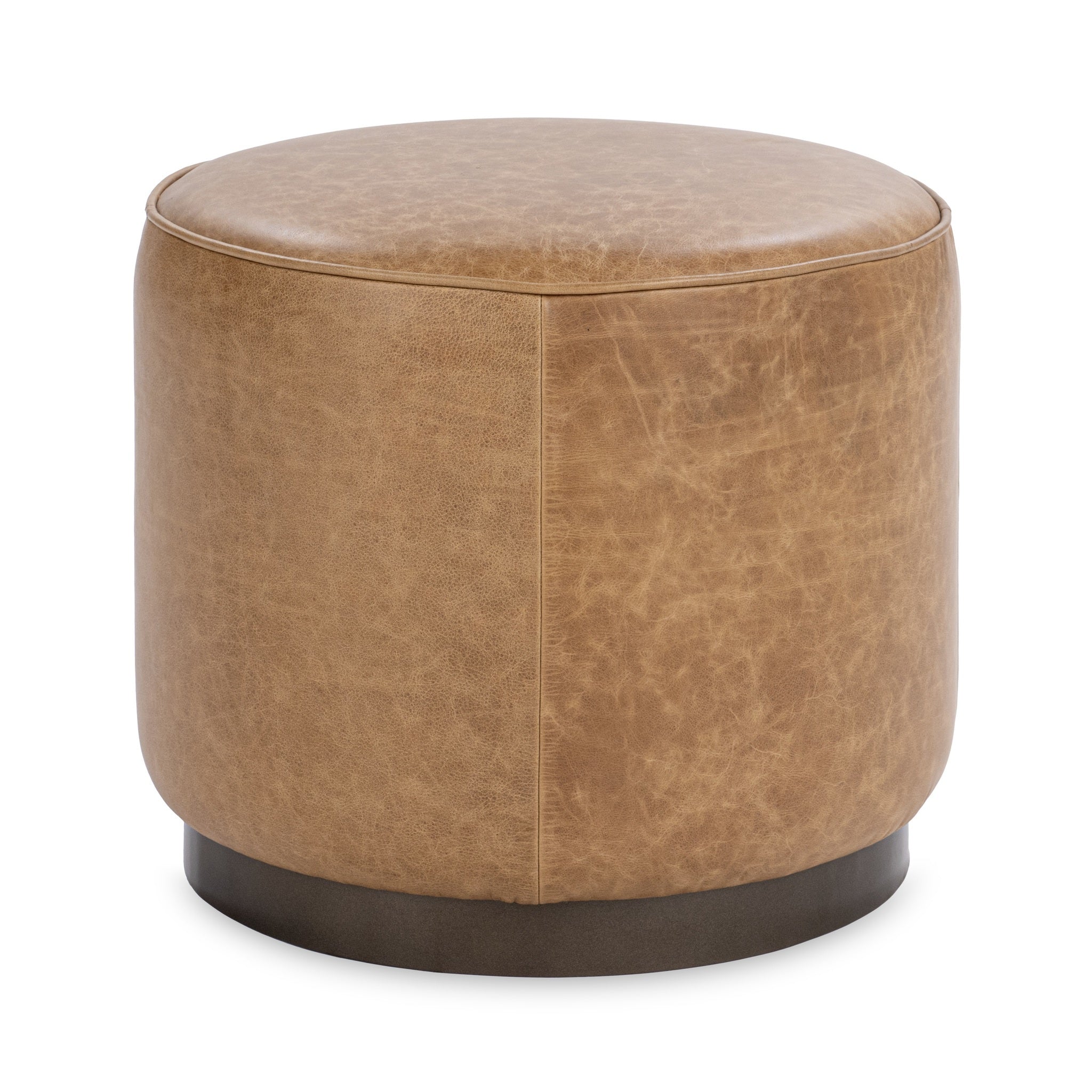Clair Round Ottoman - Sedona Brown