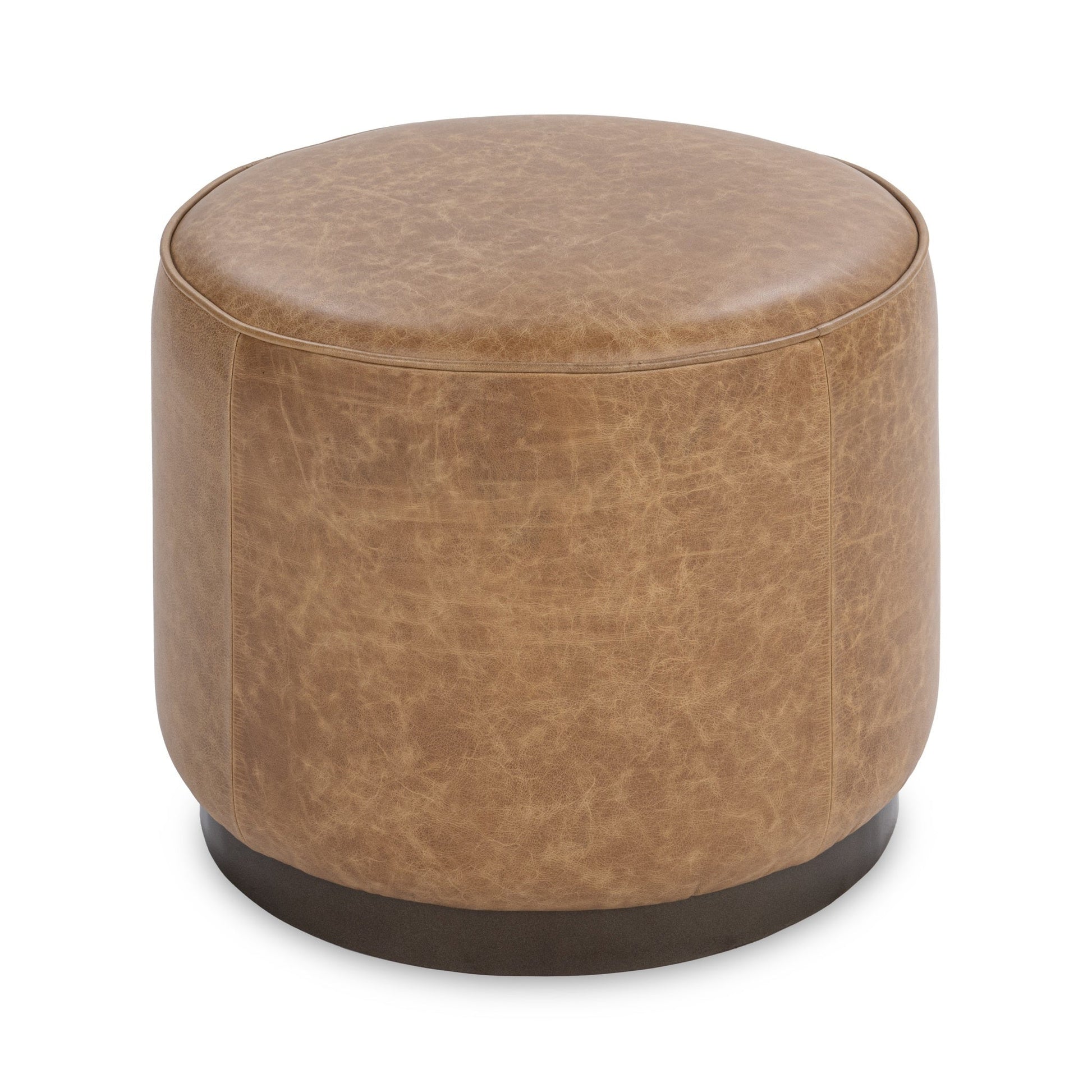Clair Round Ottoman - Sedona Brown