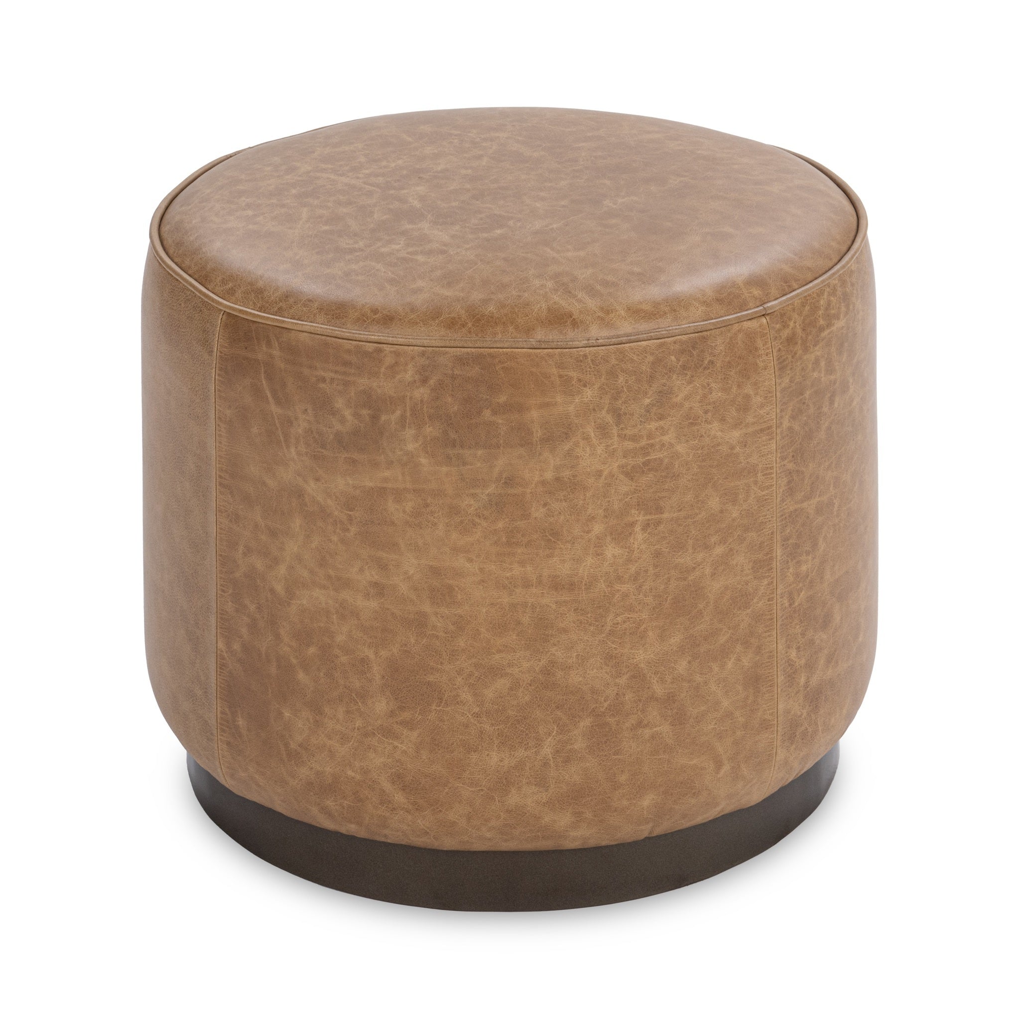 Clair Round Ottoman - Sedona Brown