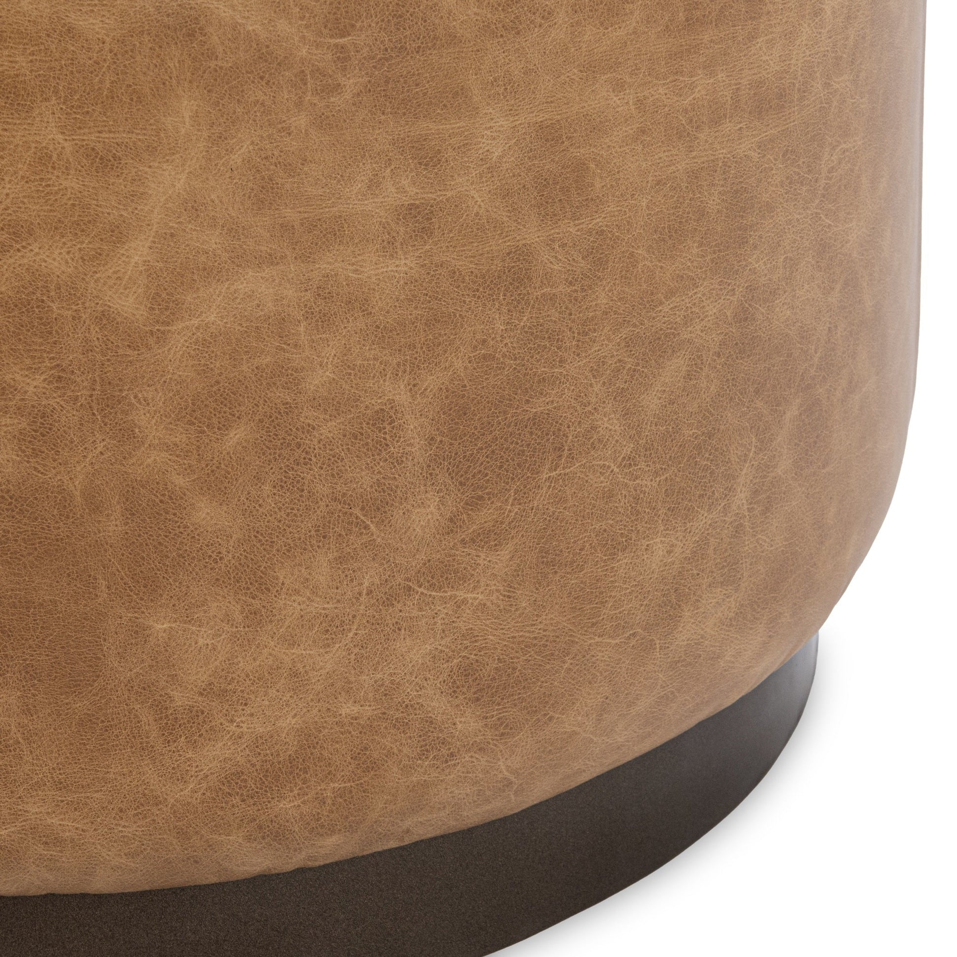 Clair Round Ottoman - Sedona Brown