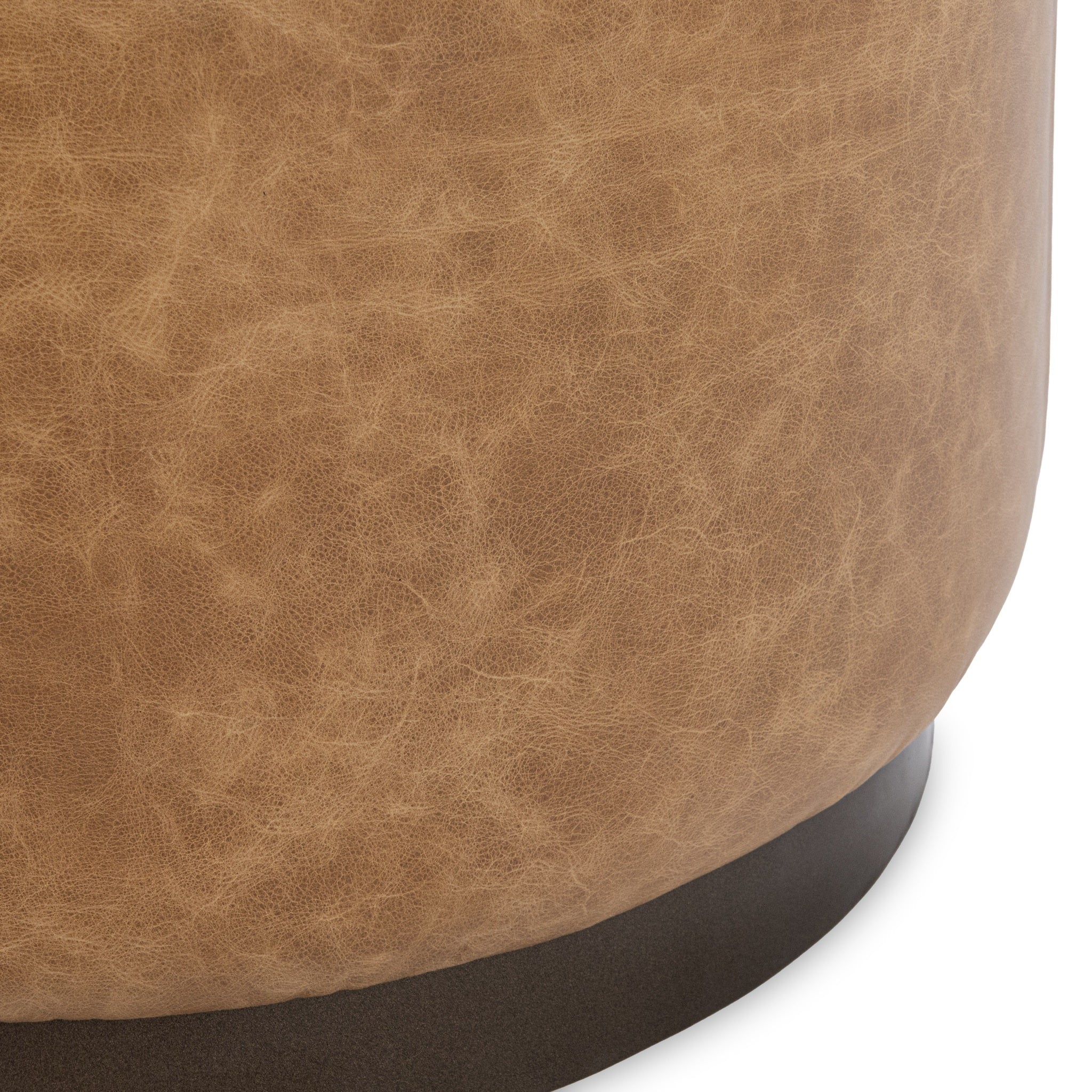 Clair Round Ottoman - Sedona Brown