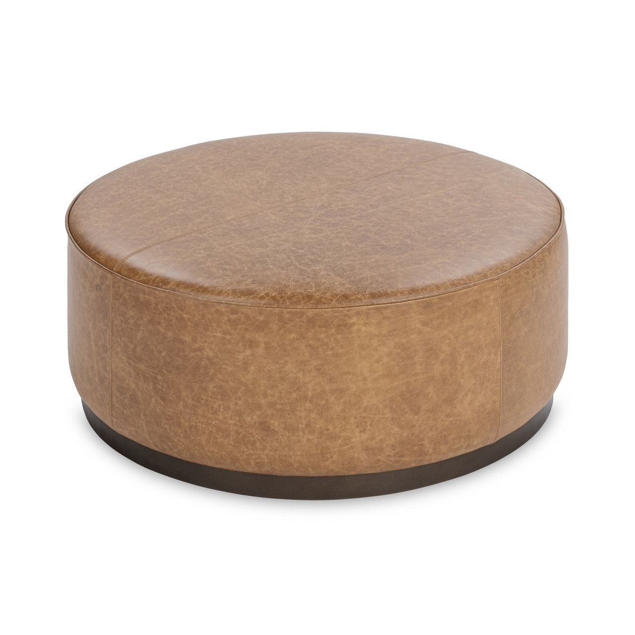 Clair Chestnut Round Ottoman 40"