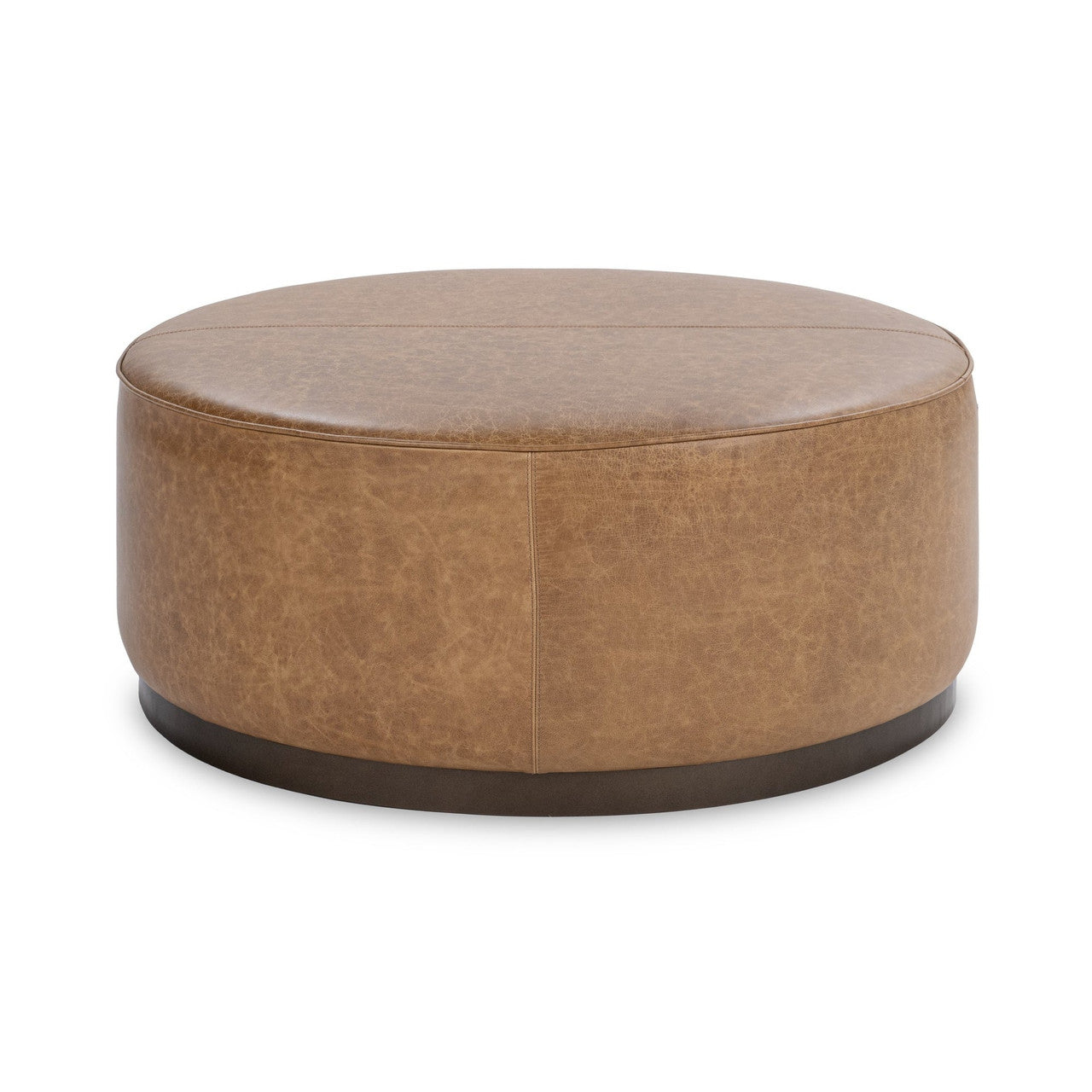 Clair Chestnut Round Ottoman 40"