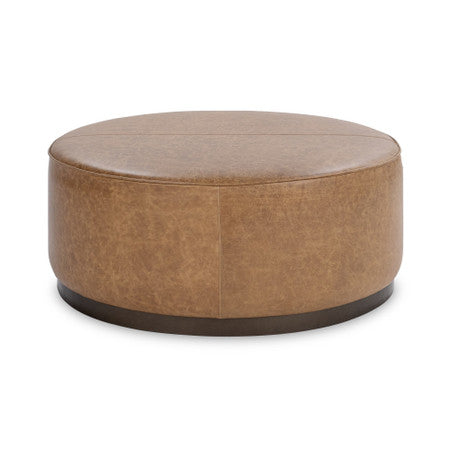 Clair Chestnut Round Ottoman 40"