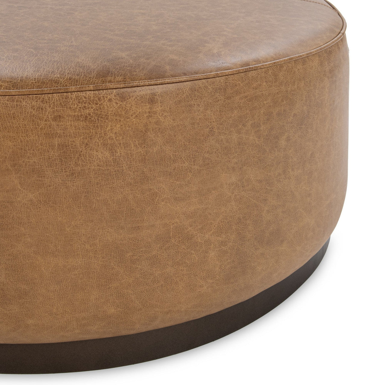 Clair Chestnut Round Ottoman 40"